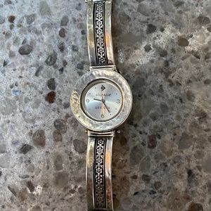 Silpada round hammered .925 sterling silver watch